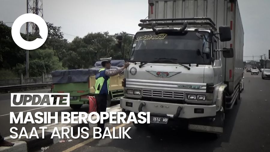 Beroperasi di Jalur Mudik, 8 Truk Sumbu Tiga Ditilang di Purwakarta