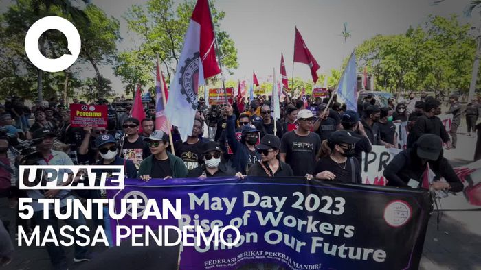 Aksi Damai Ratusan Pekerja-Mahasiswa Peringati May Day di Bali