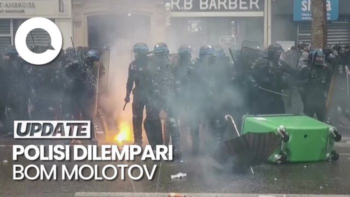 Demo Buruh di Paris Ricuh, Massa Bakar Stasiun Sepeda