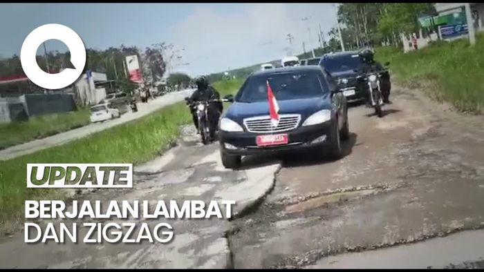 Melihat Lagi Mobil RI 1 Offroad di Jalanan Rusak di Lampung
