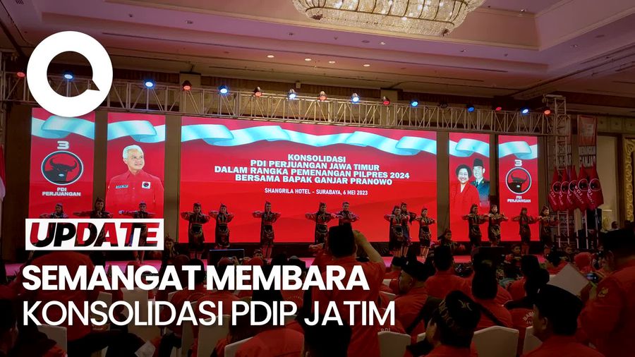 Ramai! 5.000 Lebih Pendukung Hadiri Konsolidasi PDIP Jatim