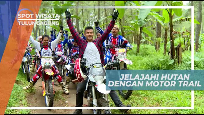 Naik Motor Trail Menjelajahi Hutan di Kaki Gunung Wilis Tulungagung