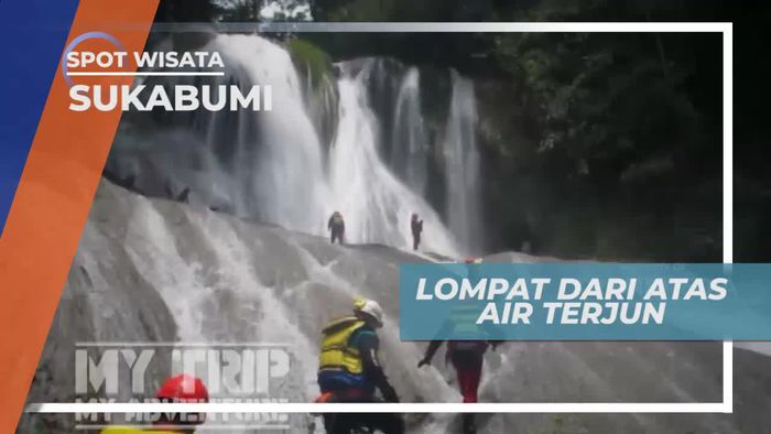 Uji Nyali, Melompat Dari Atas Air Terjun yang Memacu Adrenalin, Sukabumi