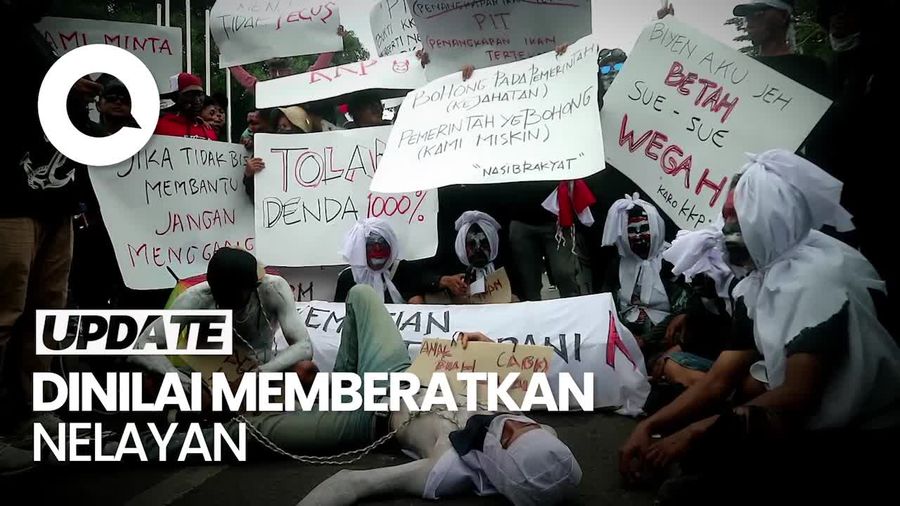 Massa Nelayan Demo Depan Kantor Bupati Pati, Tolak PP Penangkapan Ikan