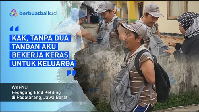 Akibat Tersetrum Sutet, Wahyu Jadi Tuna Daksa Tanpa Tangan Hidup dari Berjualan Elod