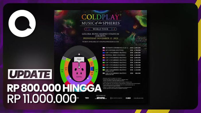 Siap-siap War! Ini Harga Tiket Resmi Konser Coldplay di Jakarta 