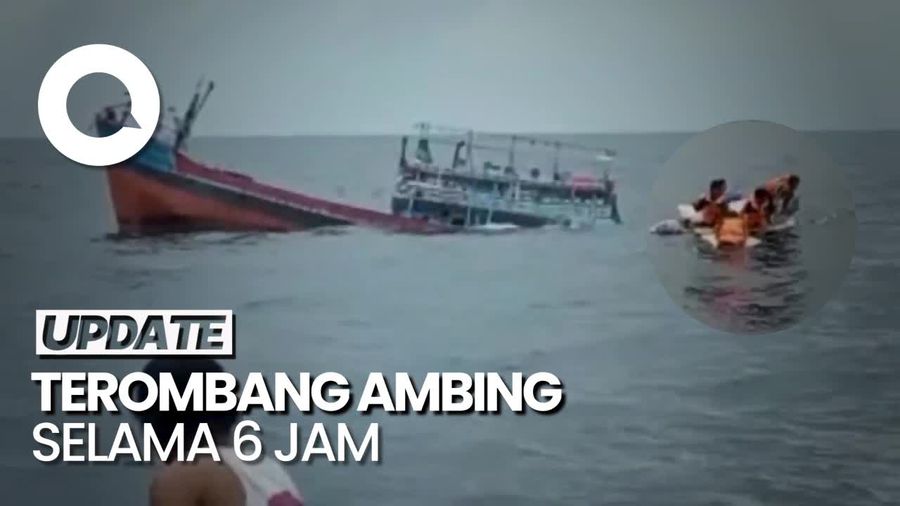 Momen Penyelamatan 5 ABK Nelayan di Perairan Banyuwangi, 7 Masih Hilang