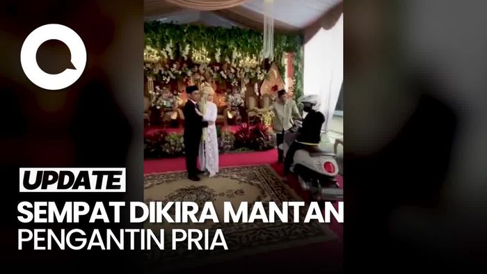 Aksi Santai Wanita Bermotor Terobos Resepsi Pernikahan di Ponorogo