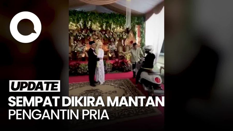 Aksi Santai Wanita Bermotor Terobos Resepsi Pernikahan di Ponorogo