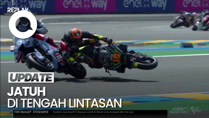 Momen Luca Marini Diseruduk Alex Marquez di MotoGP Prancis