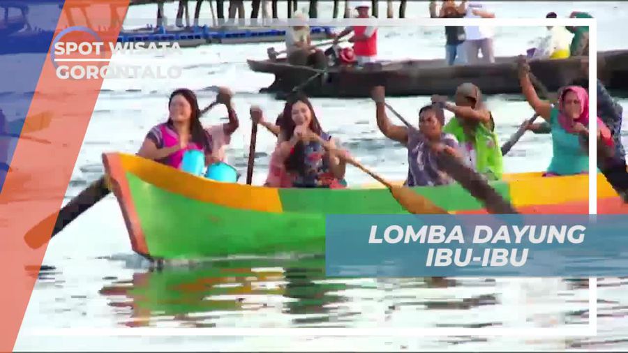 Adu Ketangkasan Lomba Dayung Ibu-ibu di Gorontalo