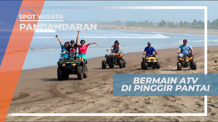 Seru-seruan Habiskan Waktu Bermain ATV di Tepi Pantai Pangandaran