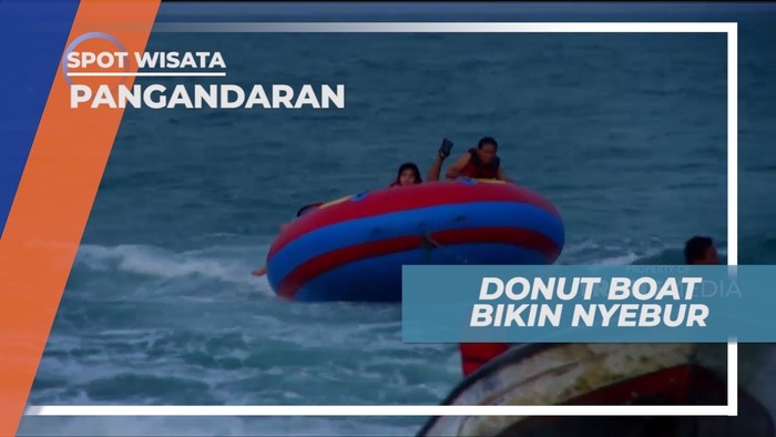 Donut Boat, Wahana Berputar-putar di Lautan Pangandaran