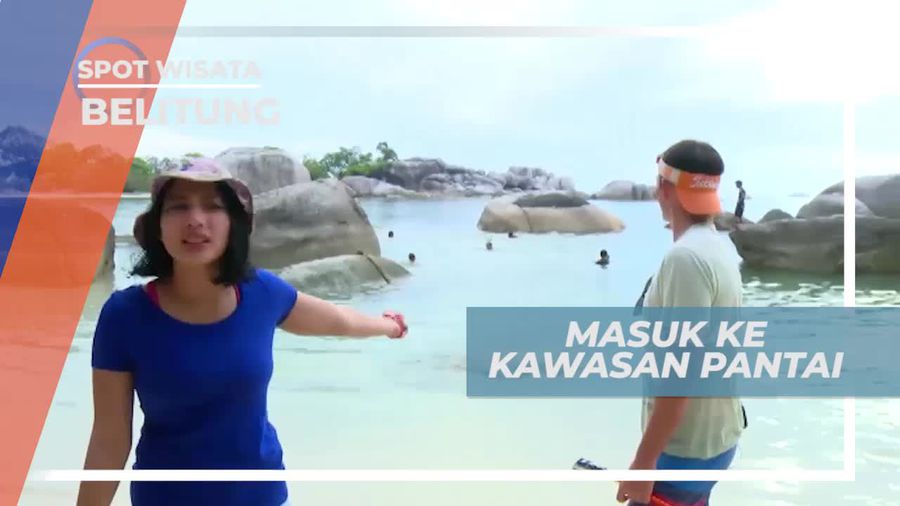 Melihat Susunan Batu Alam Indah di Pantai Laskar Pelangi Belitung
