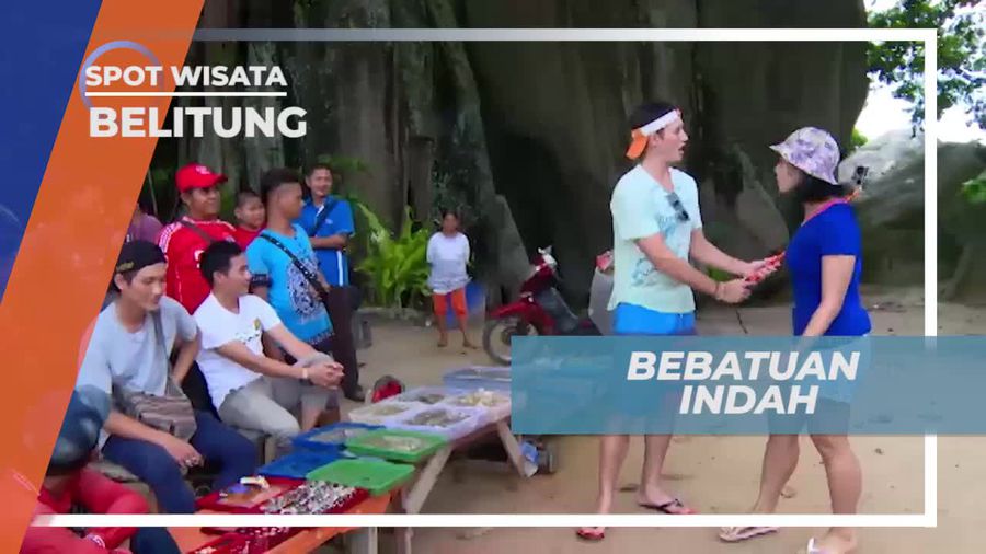 Tiba di Pantai Laskar Pelangi, Berbelanja Batu Kinyang, Belitung 