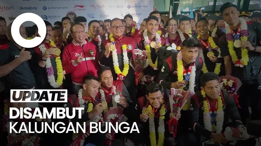 Momen Timnas U-22 Tiba di Tanah Air