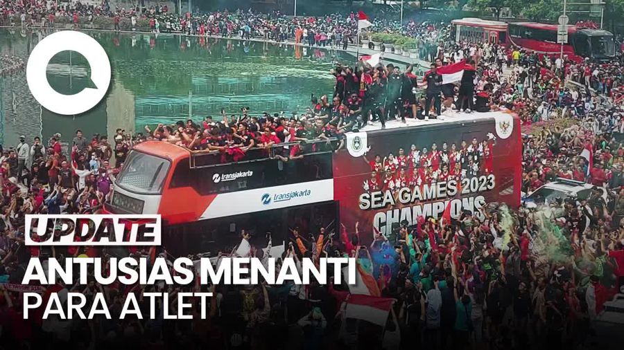 Lautan Suporter Sambut Peraih Medali SEA Games 2023 di Bundaran HI