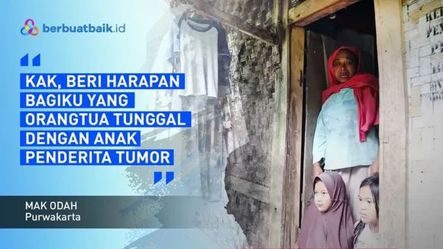 Derita Mak Odah, Hidup di Rumah Bilik Bambu dengan Anak Penderita Tumor