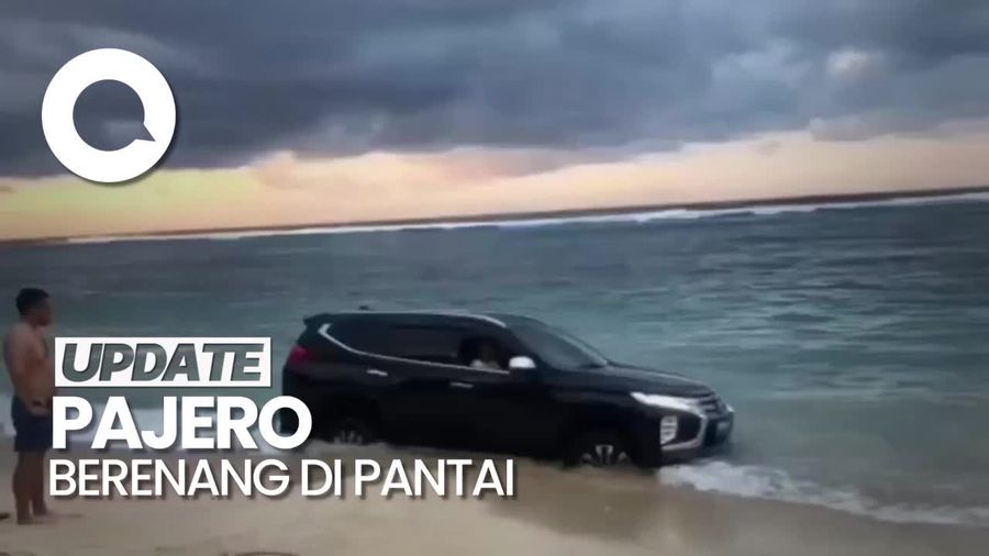 Geger Mobil Pajero Nyasar Sampai Masuk ke Pantai Bali