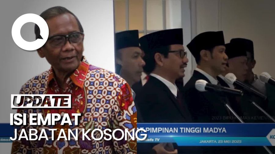 Mahfud Lantik 4 Eselon I Kominfo, Salah Satunya Irjen Kemkominfo