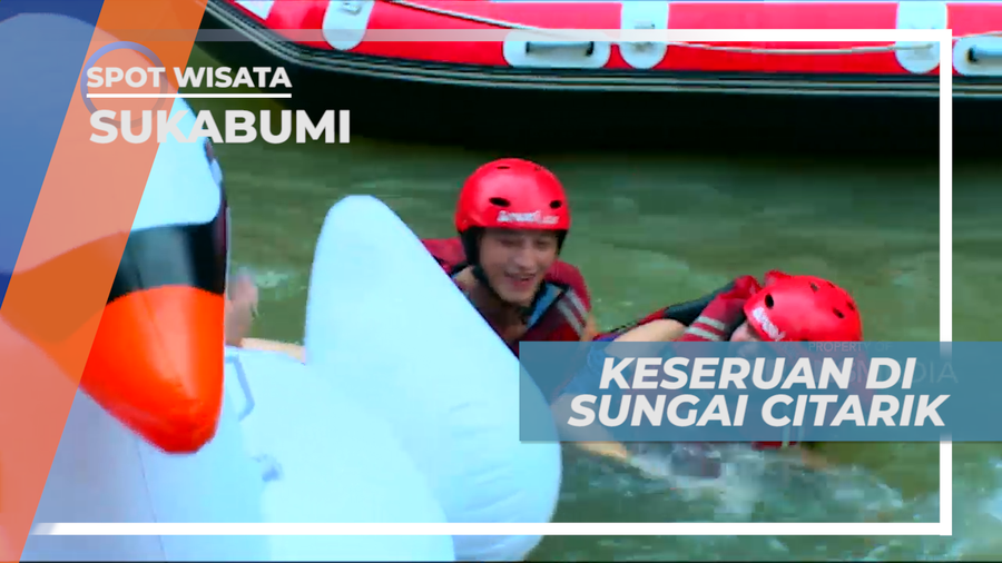 Seru-seruan Bermain Floaties di Arus Tenang Sungai Citarik, Sukabumi