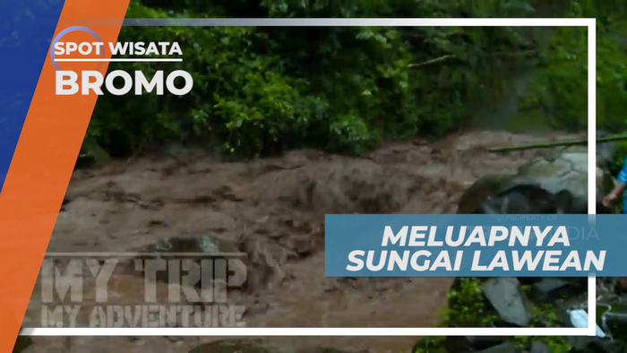 Terjebak Hujan Deras di Tepi Sungai Lawean yang Meluap, Bromo