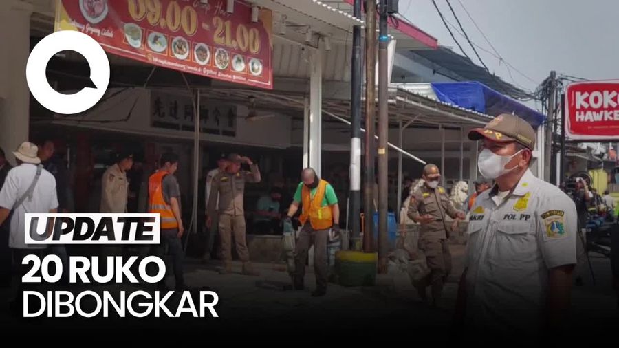 Penampakan Satpol PP Bongkar Ruko yang Makan Jalan di Pluit