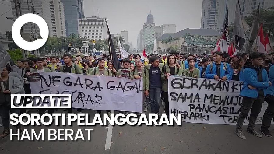Peringati 25 Tahun Reformasi, Mahasiswa Demo di Patung Kuda Jakpus