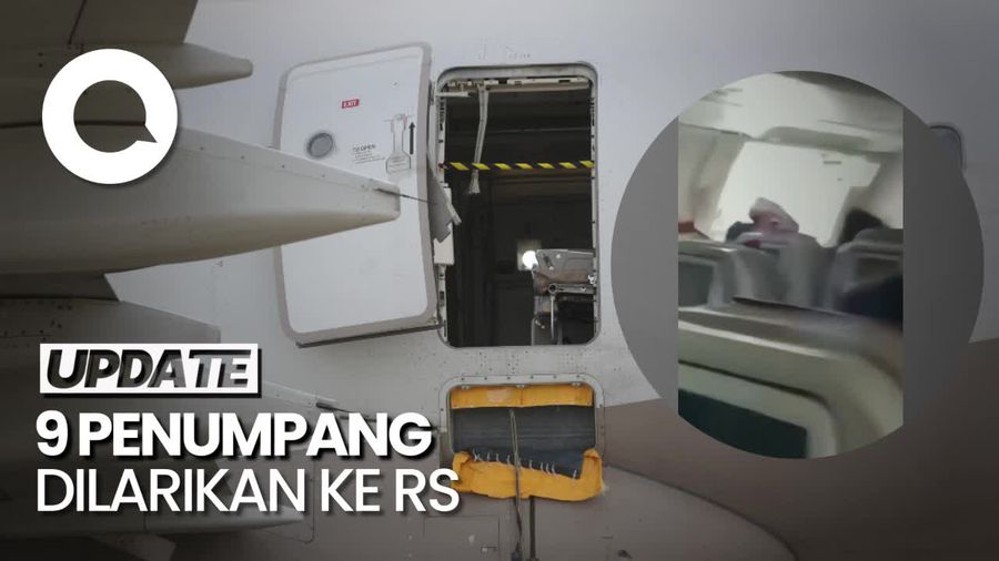 Momen Pintu Pesawat Asiana Airlines Terbuka Sesaat Sebelum Landing