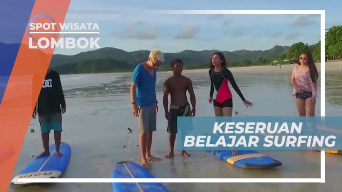 Keseruan Belajar Surfing di Pantai Selong Belanak Lombok