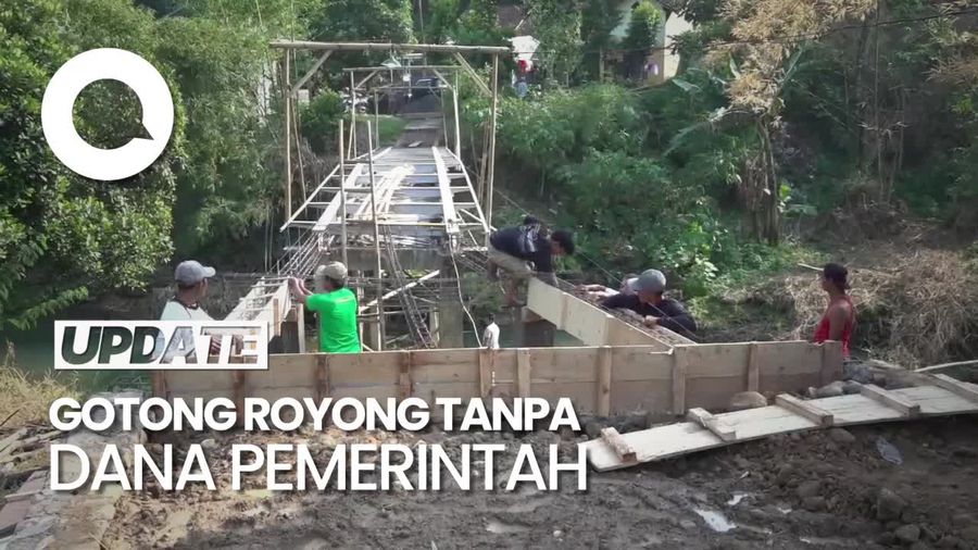 Warga Kedungsari Kudus Patungan Bangun Jembatan Secara Swadaya