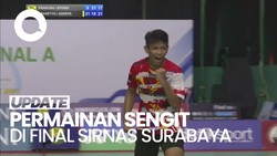 Pertandingan Panas Pebulu Tangkis Muda Di Sirnas 2023 Surabaya