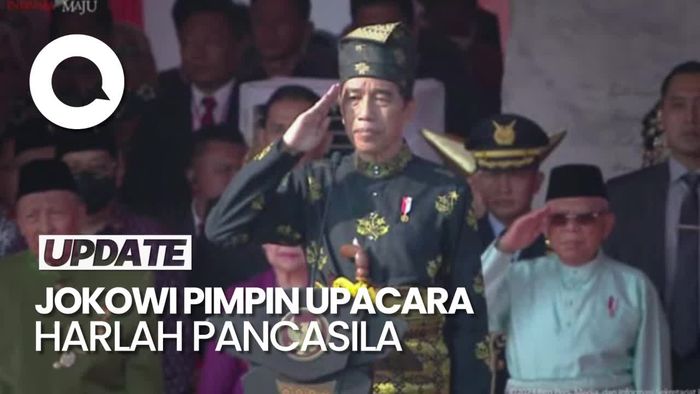 Gaya Jokowi Kenakan Pakaian Kesultanan Deli di Upacara Harlah Pancasila