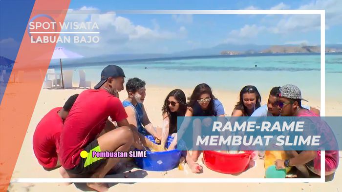 Serunya Membuat Adonan Slime di Tepi Pantai Pulau Kanawa, Labuan Bajo