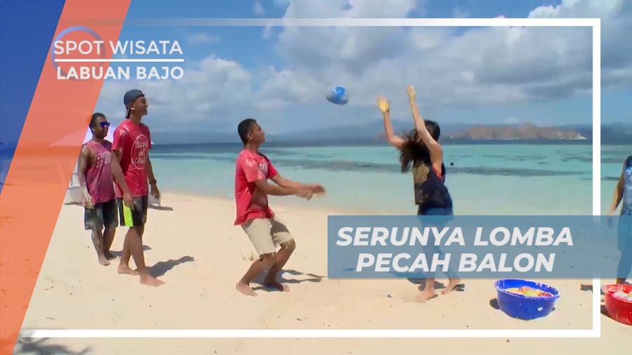 Adu Strategi, Seru-seruan Lomba Pecah Balon di Tepi Pantai, Labuan Bajo