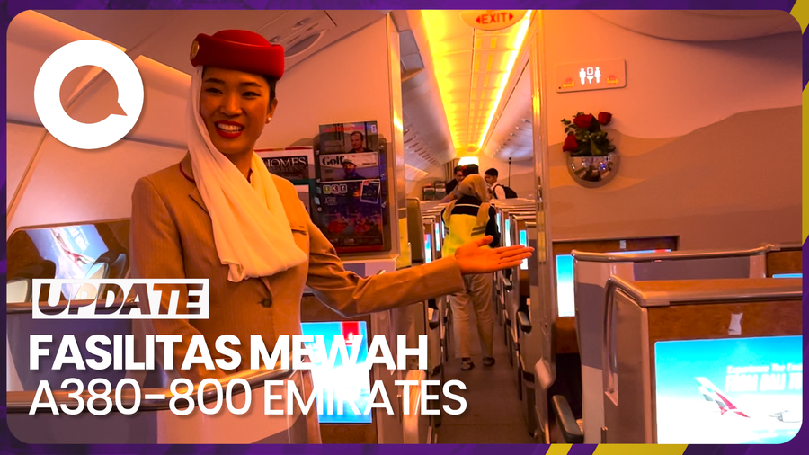  Fasilitas Mewah Pesawat A380-800 Emirates yang Mendarat di Bali