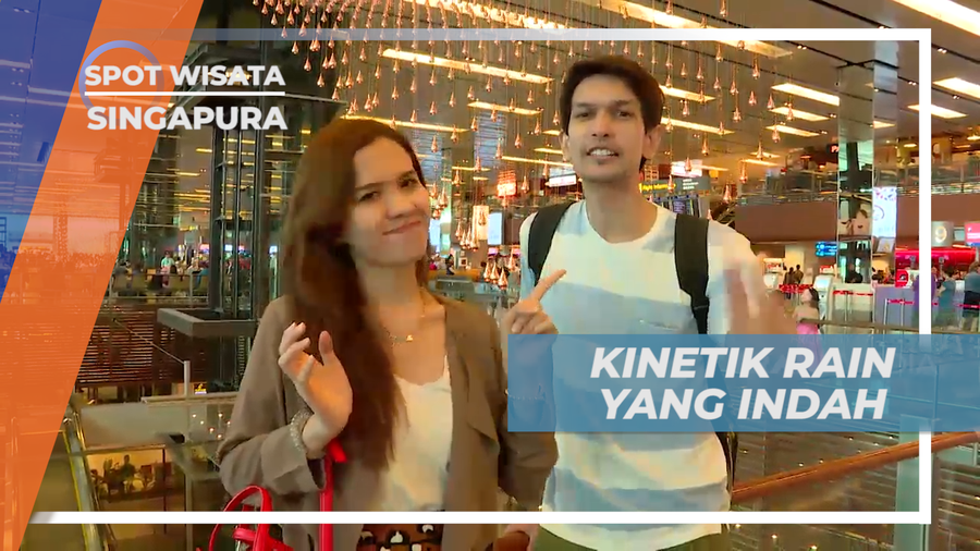 Kinetic Rain, Melihat Indahnya Instalasi Seni Modern di Bandara Udara, Singapura