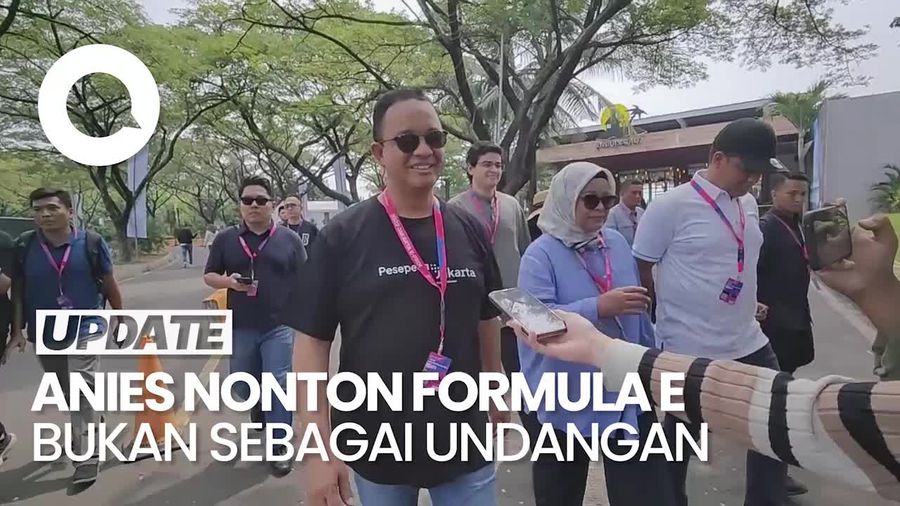 Momen Anies Sekeluarga Tiba di Ancol untuk Nonton Formula E