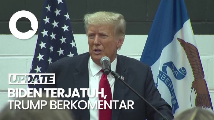 Trump Komentari Biden yang Jatuh di Panggung: Semoga Ia Baik-baik Saja