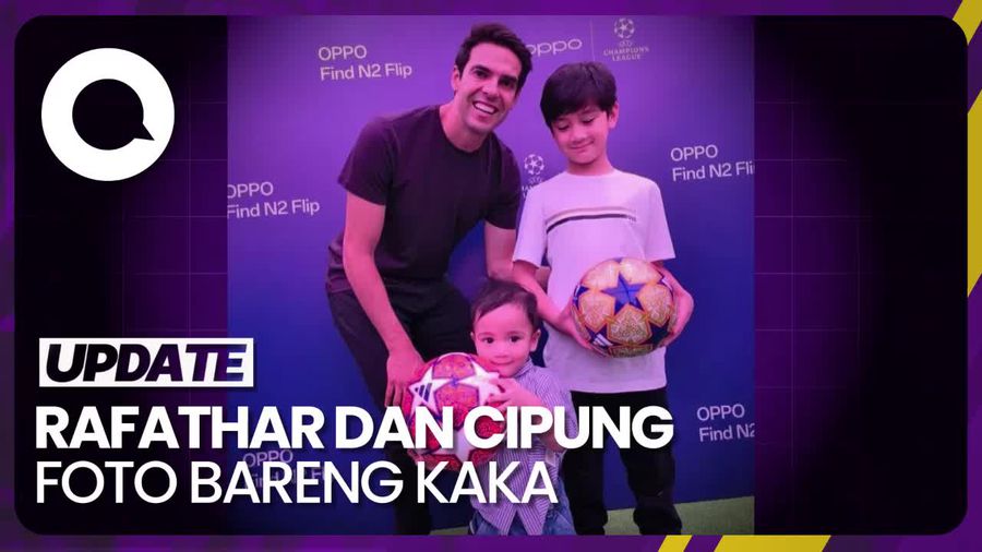 Keren! Gaya Rafathar dan Rayyanza Foto Bareng Kaka di Acara Oppo