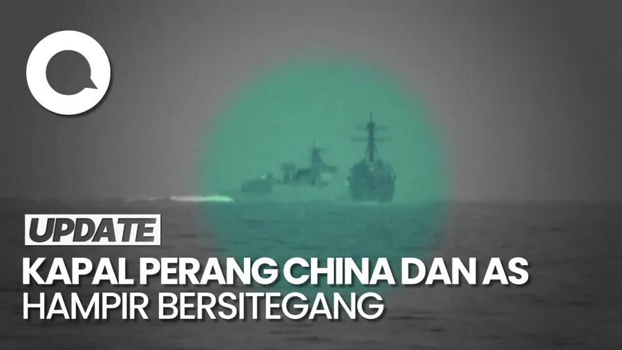 Tegang! Kapal Perang China Potong Laju Kapal Penghancur AS di Selat Taiwan