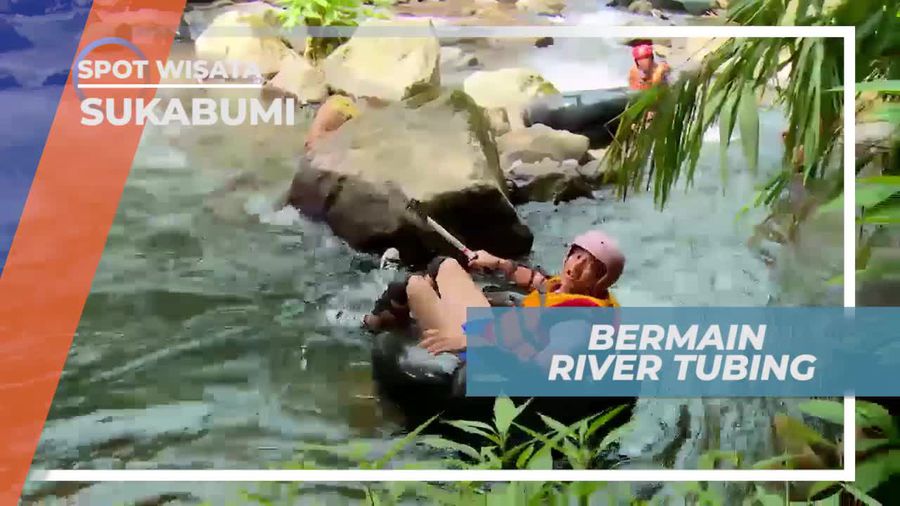Bermain Tubing Menyusuri Arus Sungai Sukabumi 