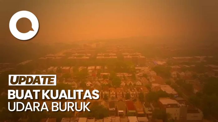 Penampakan Langit New York Memerah Buntut Kebakaran Hutan di Kanada