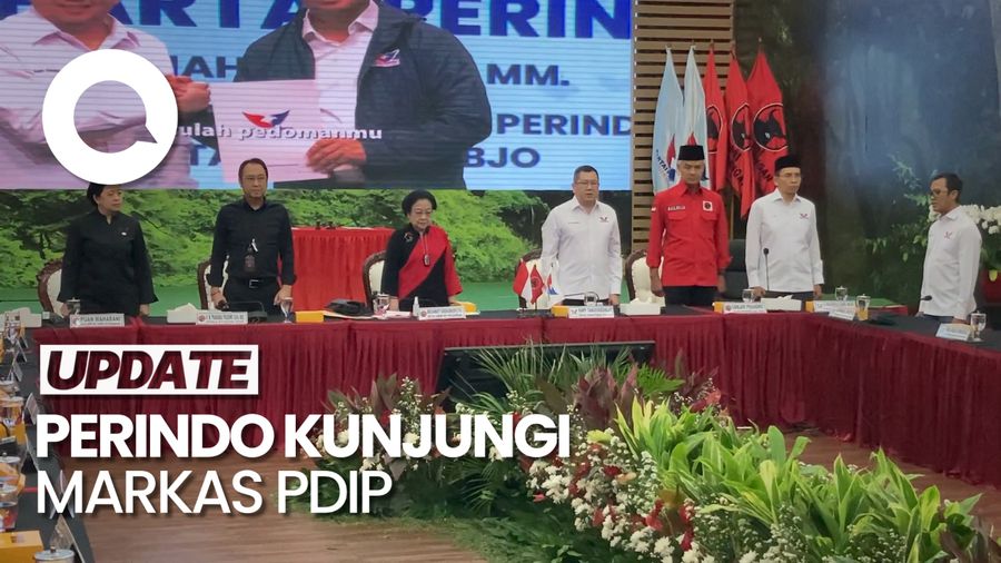 Dipimpin Hary Tanoe, Rombongan Perindo Tiba di Markas PDIP