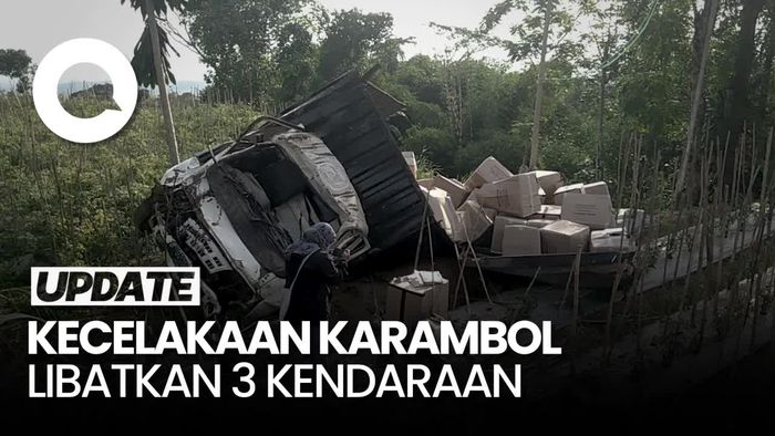 Kecelakaan Truk Tabrak Mobil-Motor, 1 Orang Tewas