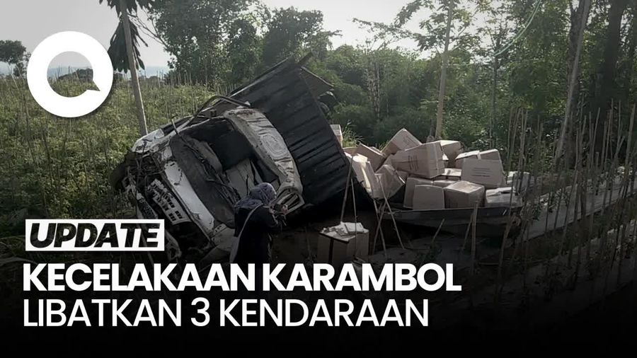 Kecelakaan Truk Tabrak Mobil-Motor, 1 Orang Tewas