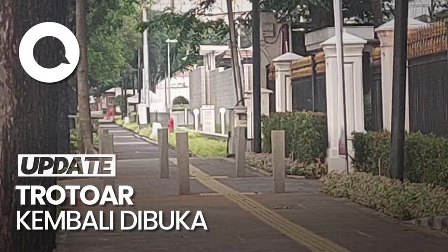 Melihat Trotoar di Depan Kedubes AS yang Kembali Dibuka