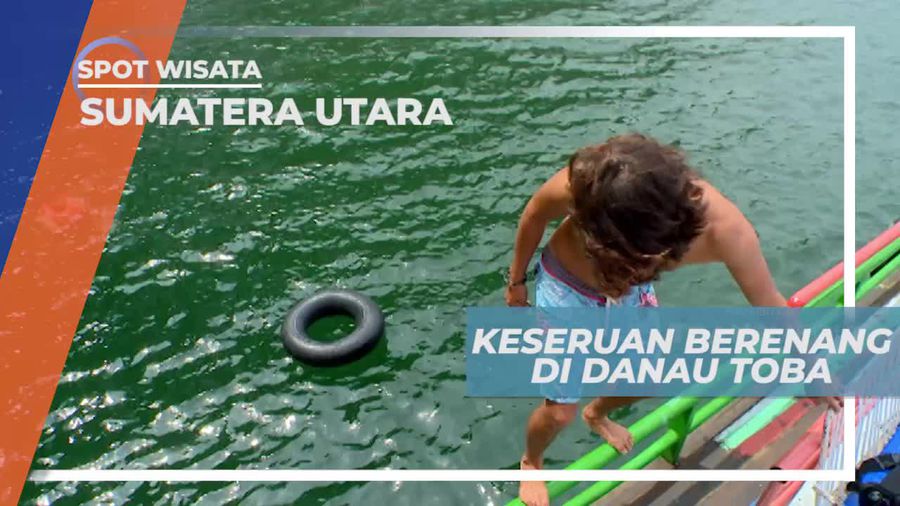 Seru-seruan Berenang di Air Terjun Binangalom Danau Toba Sumatera Utara