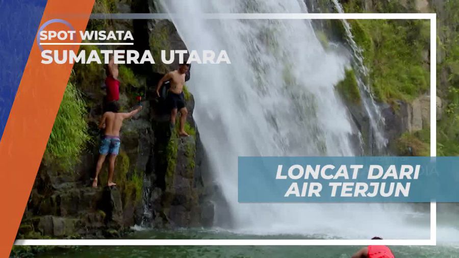 Tantangan Seru Melompat Dari Air Terjun Binangalom Sumatera Utara
