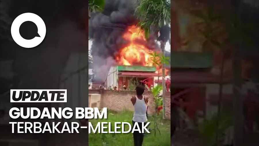 Penampakan Gudang BBM Terbakar-Meledak di Labuhanbatu